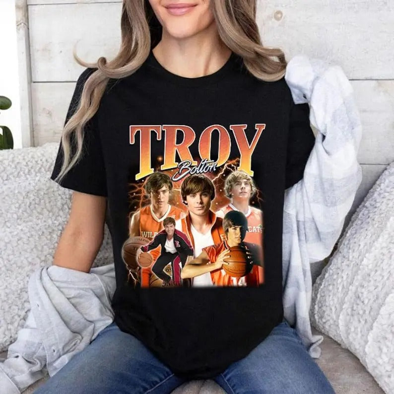 Troy Bolton Throwback T-Shirt Sweatshirt Hoodie | UrbanDripWear.com