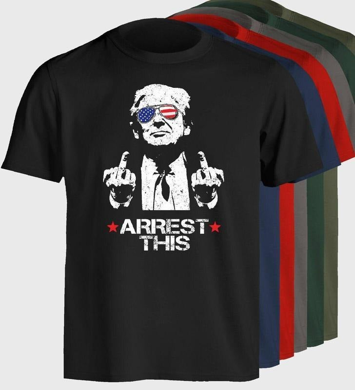 Trum.p Arrest This Funny T-Shirt 2024 Elections, Full Color Shirt, For Men, For Women Classic Cotton Hoodie, Sweatshirt