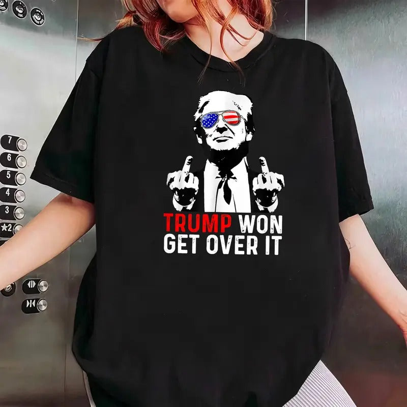 Trum Won Get Over It T-Shirt - Casual Sweatshirt Hoodie for Men Comfortable Stylish Full Sizes, For Men | UrbanDripWear.com