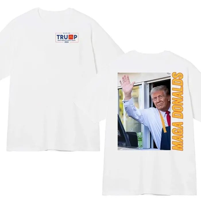Trummp Mcdonalds Shirt, Maga Donald's Shirt, Trummp Lovin' It Tee, Trump Fast Food Shirt, President Tee Round Neck Casual...