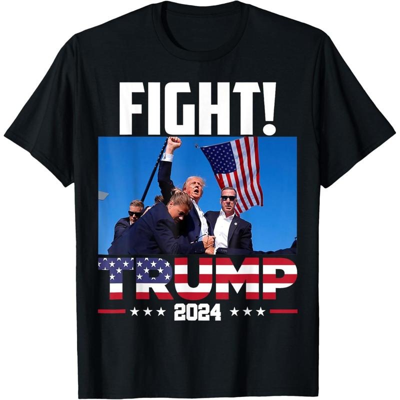 Trump 2024 Fight Fist Rally Trump Rally 2024 American Flag T-Shirt made in usa Hoodie, Sweatshirt | UrbanDripWear.com