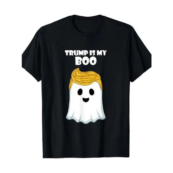 Trump 2024 Hair Funny Ghost Halloween Boo T-Shirt, Men's T-shirt, 220g Made in USA Hoodie, Sweatshirt | UrbanDripWear.com