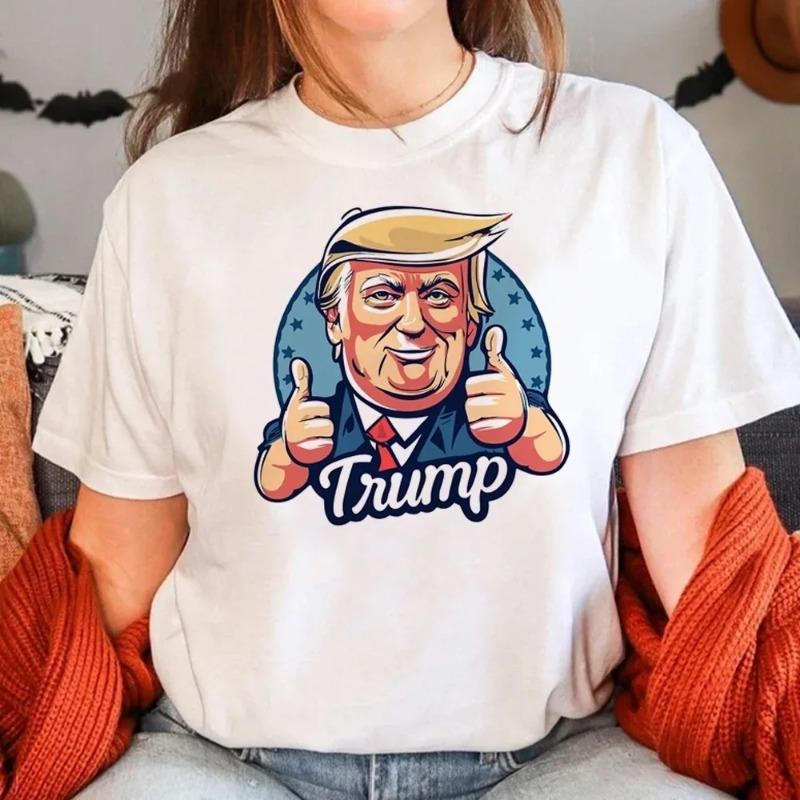 Trump 2024 T Shirt Women Graphic Ladies T Shirt Top Girl Retro Style Trend Printing Lady Travel Graphic T-Shirt Travel...