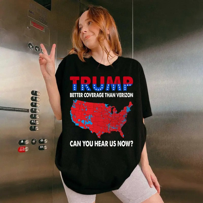 Trump Better coverage than Verizo, How You Can Us Now Shirt, Trump 2024 Hoodie, Sweatshirt | UrbanDripWear.com