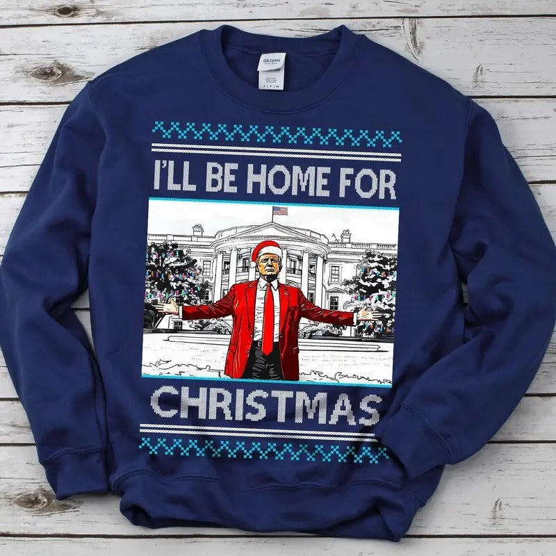 Trump Christmas Sweater President Trump 2024 Donald Trump SweatShirt Casual Classic T-Shirts, Hoodie | UrbanDripWear.com