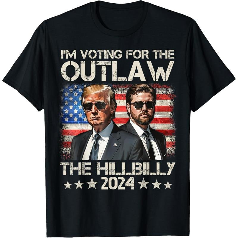 Trump I'm Voting For The Outlaw And The Hillbilly 2024 trump T-Shirt made in usa Hoodie, Sweatshirt | UrbanDripWear.com