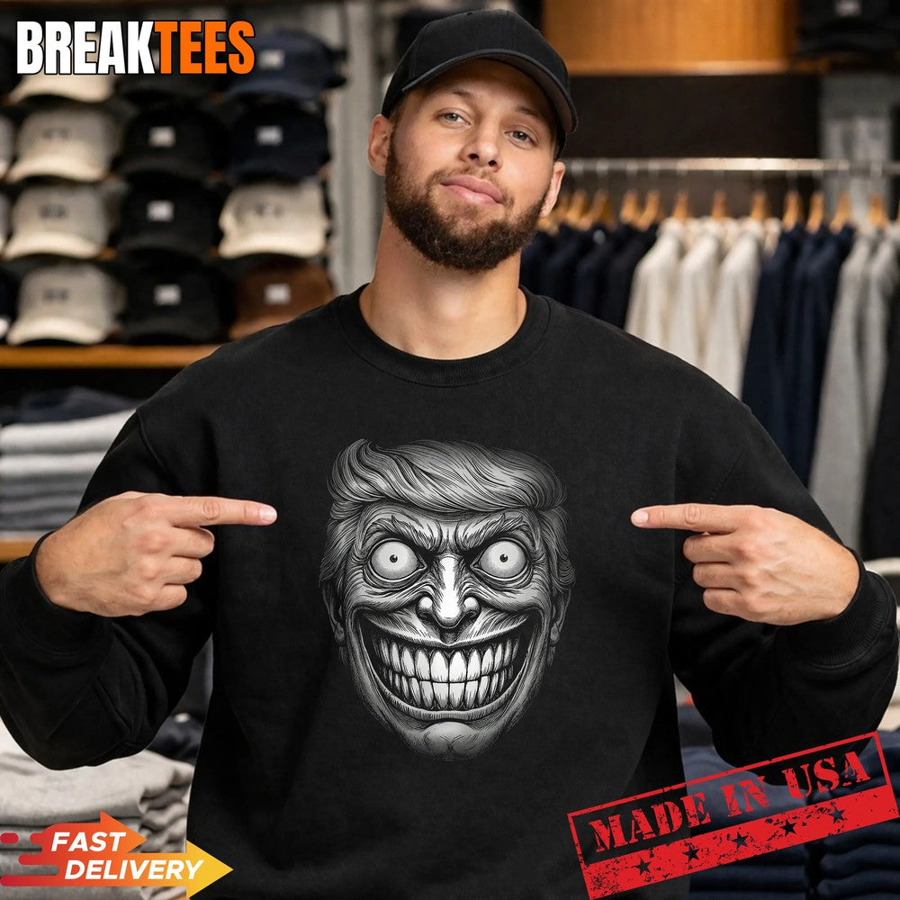 Trump Madman No Kings Crazy Eyed Comic Head Shirt