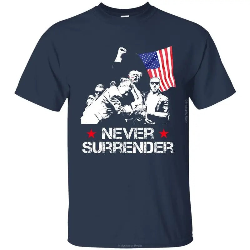 Trump Never Surrender T-shirt, Trump Assassination Attempt Shirt, Praying for President Trump Shirt, Bloodied Trump Fist...
