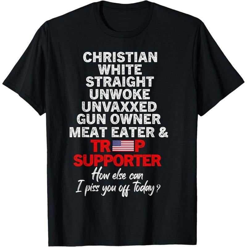 Trump Supporter Christian White Straight Unwoke Unvaxxed T-Shirt 5.59 Hoodie, Sweatshirt | UrbanDripWear.com