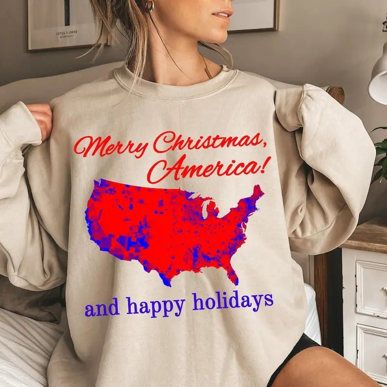 Trump Sweatshirt Trump Christmas Sweatshirt Trump Crewneck Ill Be Home for Christmas Trump Sweatshirt Trump Vance Trump...