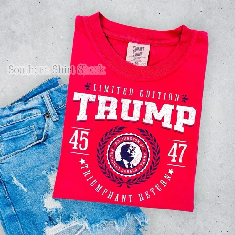 Trump Triumphant Return T shirt | paprika comfort colors t shirt | Trump T shirt Hoodie, Sweatshirt | UrbanDripWear.com
