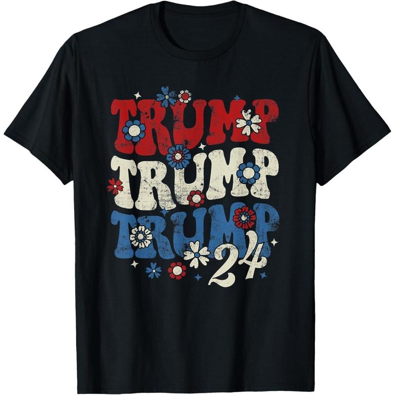 Trump Trump Trump 2024 Retro Groovy T-Shirt made in usa Hoodie, Sweatshirt | UrbanDripWear.com