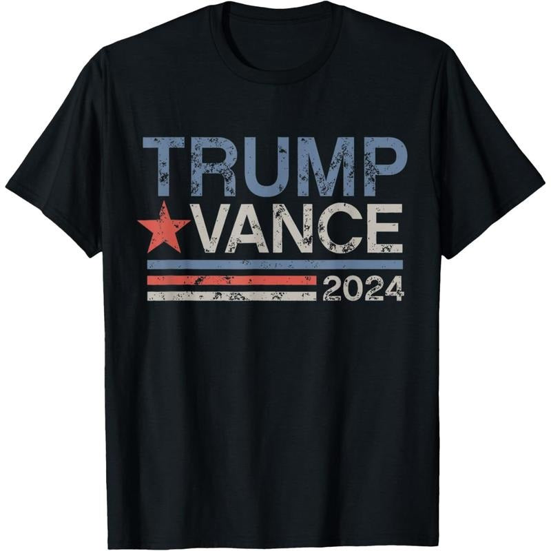 Trump Vance 2024 Retro Stripe Trump JD Vance T-Shirt made in usa Hoodie, Sweatshirt | UrbanDripWear.com