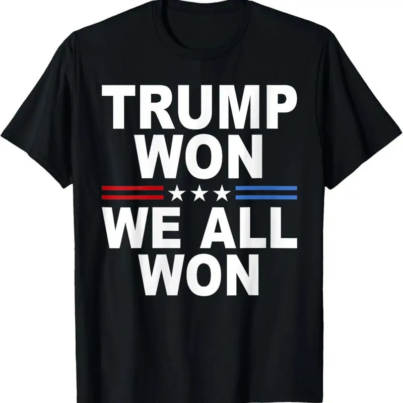 Trump Won - We All Won 2024 USA Flag Trump Won T-Shirt Hoodie, Sweatshirt | UrbanDripWear.com