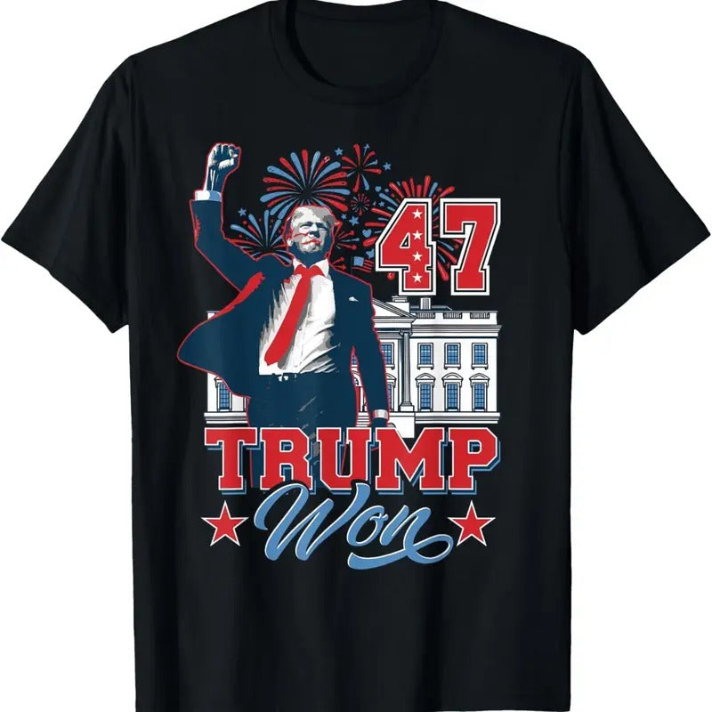 Trump Won Again 2024 Election President 47 th American Flag T-Shirt Hoodie, Sweatshirt | UrbanDripWear.com