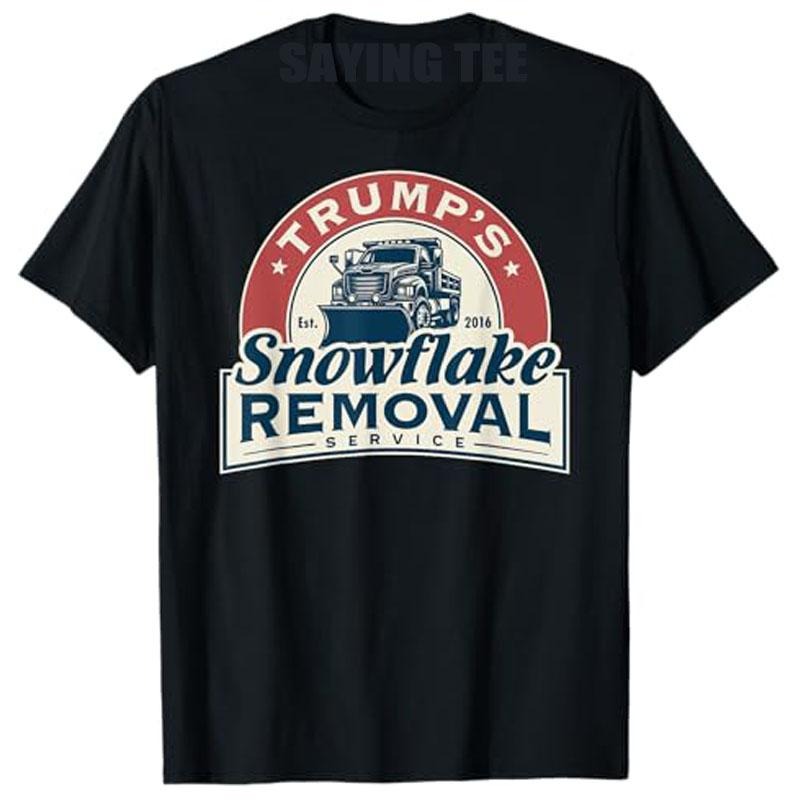 Trump's Snowflake Removal Service Funny Trump 2024 T-Shirt Humorous Christmas Costume Fashion Clothing Graphic Saying Tee...