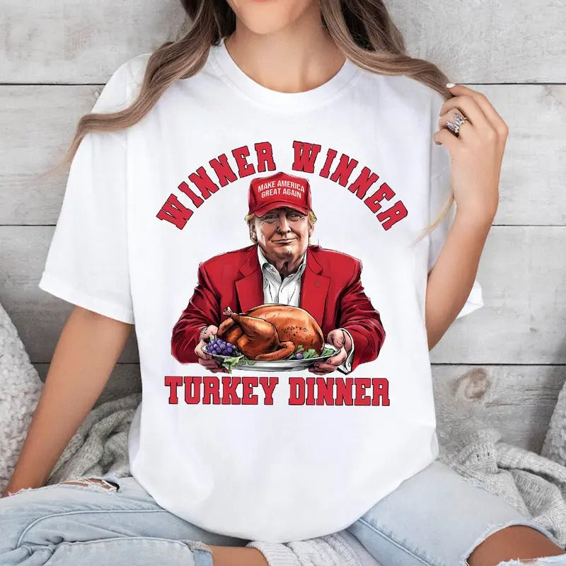Trumpp Thanksgiving Shirt, Winner Winner Turkey Dinner Shirt, Thanksgiving Humor Shirt Hoodie, Sweatshirt | UrbanDripWear.com