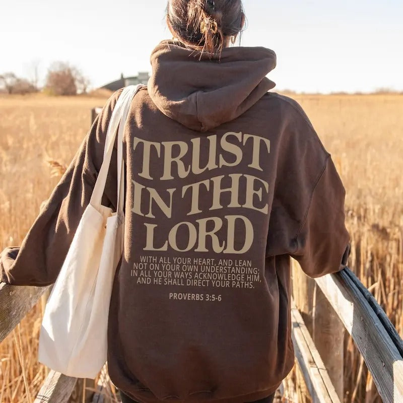 Trust in the Lord Christian Hoodie Jesus Sweatshirt Cotton Menswear Soft Breathable T-Shirts | UrbanDripWear.com