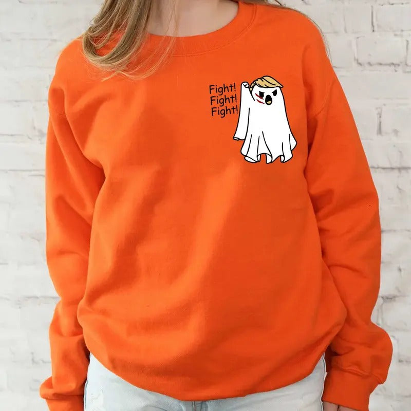 Truumpp 2024 Halloween Ghost Trum Fist Pumped Fight Take America Back Shirt, Trum Political Shirt, Trummp Supporter,...