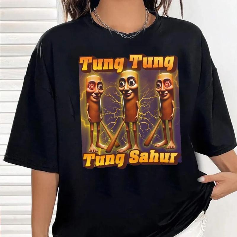 Tung Tung Tung Sahur Funny Baseball Bat Meme T-shirt, Italian Brainrot Shirt, Dank Memes Tshirt, Casual Unisex Tee Funny...