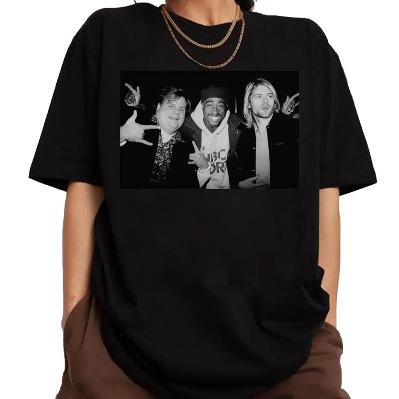 Tupac Shakur Chris Farley and Kurt Cobain Shirt, Vintage Tupac Shakur Shirt, 2Pac 90s Shirt, 2Pac Shakur Shirt, Vintage...