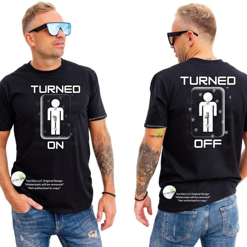 Turned on: Turned off - Men's funny graphic t-shirt- humor Hoodie, Sweatshirt | UrbanDripWear.com