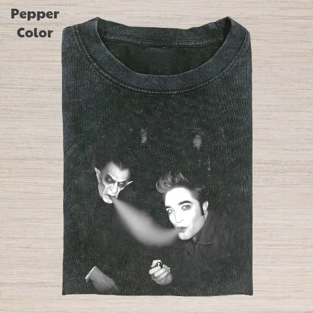 Twilight Vintage Graphic Tee, Edward Cullen And Dracula Smoking T-Shirt, Movies Tee, Unisex Meme Cringe Funny Dumb Shirt,...