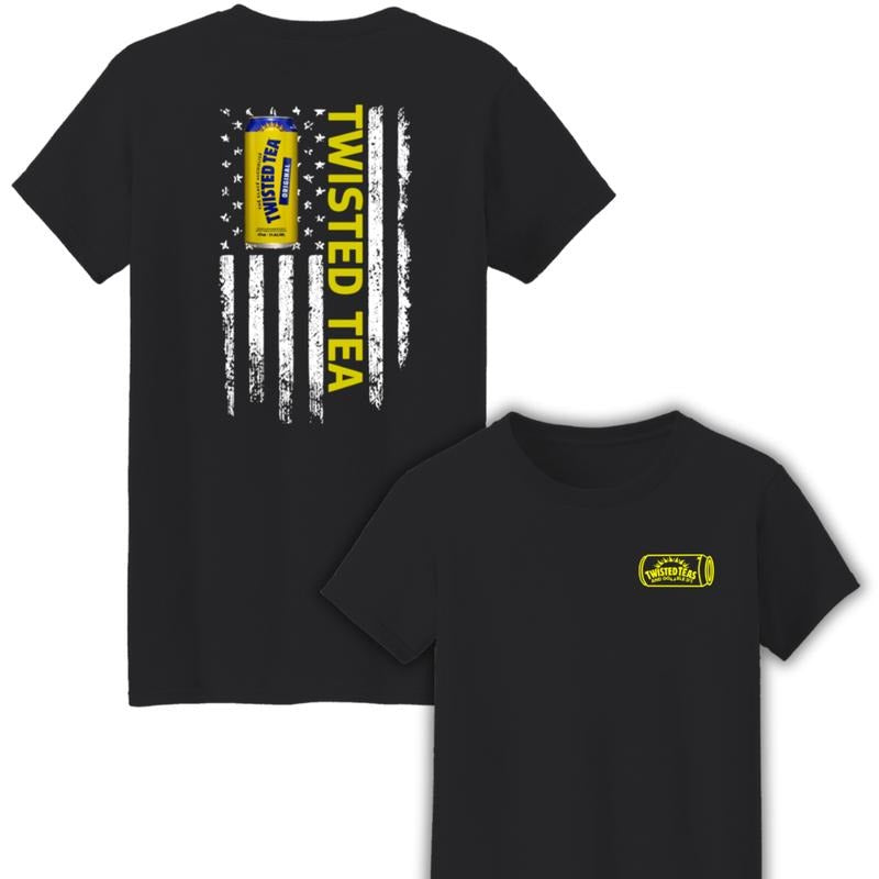Twisted Tea Logo Flag Funny Two Sides Unisex Cotton T-Shirt Hoodie, Sweatshirt | UrbanDripWear.com