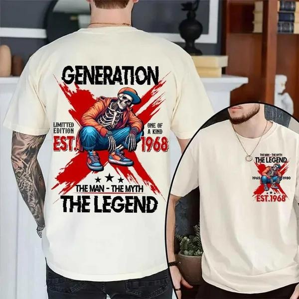 Two-sided Customize Gen X T-shirt, The Man The Myth The Legend 1965