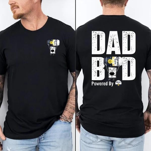 Two-sided Dad Bob Powered By Busch Corona Extra T-shirt, Father's Day Gifts, Doodlebob Papa Tee, Funny Summer Graphic...