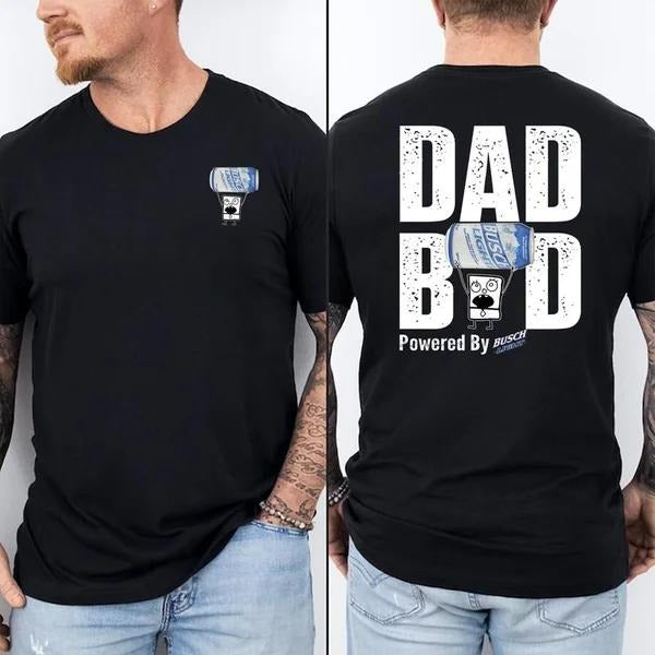Two-sided Dad Bob Powered By Busch Light T-shirt, Father's Day Gifts, Doodlebob Papa Tee, Funny Summer Graphic Tee,...