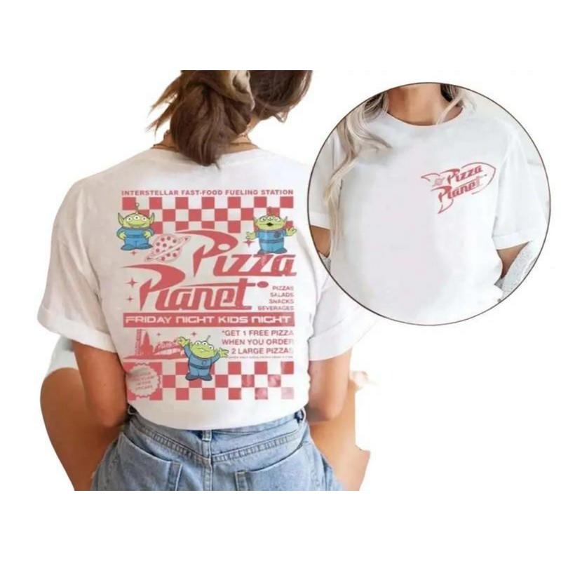 Two-sided Pizza Planet Toy Shirt, Story Aliens Shirt, Pizza Planet Tee, Toy Family Shirts Womenswear Clothing style 02...