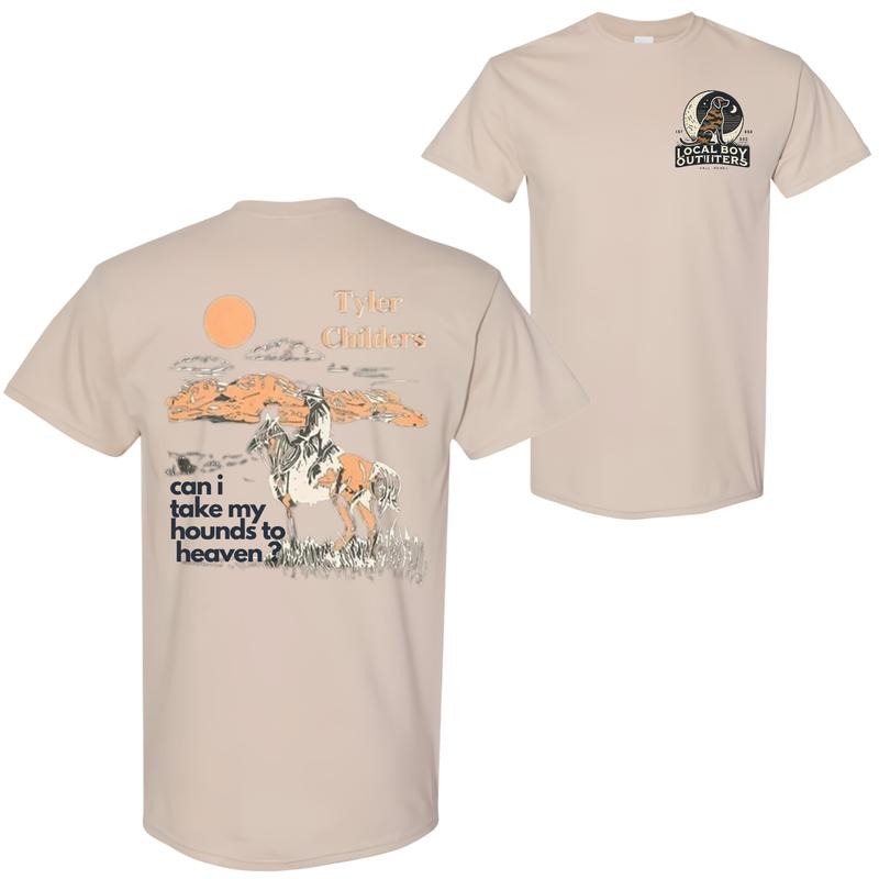Tyler Childers Can I Take My Hounds to Heaven? Double-Sided Graphic T-Shirt, Western-Style Unisex Tee by Local Boy...
