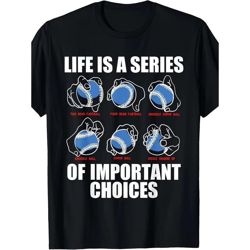 Types Of Baseball Pitches Life Choices Pitcher Player Gift T-Shirt - 220g made in usa Hoodie, Sweatshirt | UrbanDripWear.com