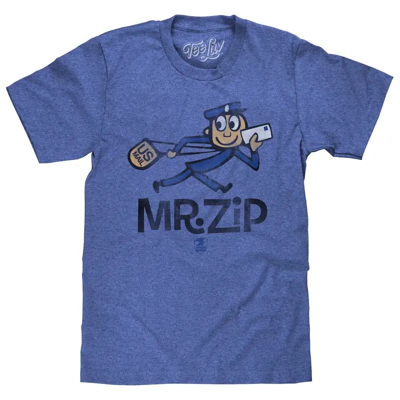 U.S. Mail Vintage Mr. Zip T-Shirt - Blue Hoodie, Sweatshirt | UrbanDripWear.com