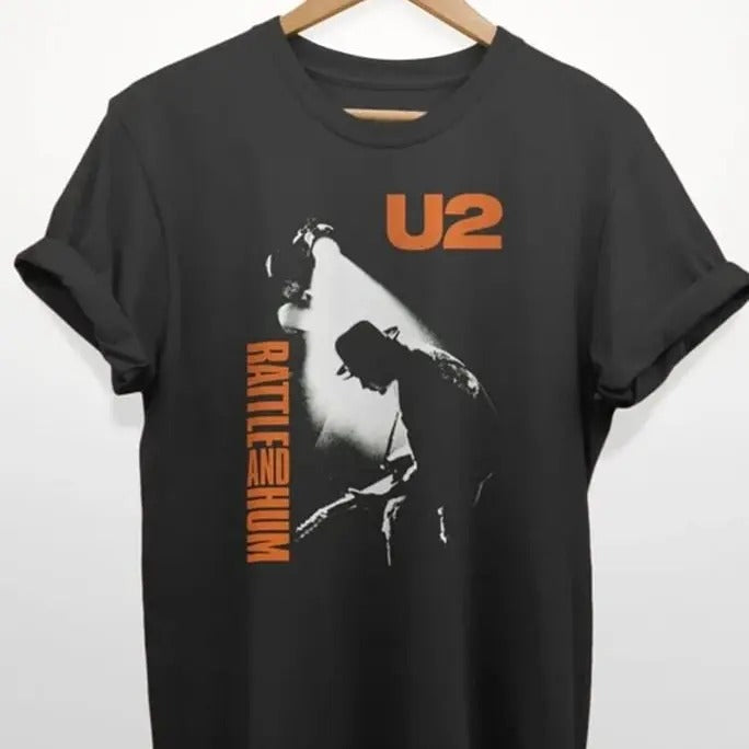 U2 Rattle And Hum T-shirt, U2 Merch, Gift For Rock Fan Cotton Shirt Hoodie, Sweatshirt | UrbanDripWear.com