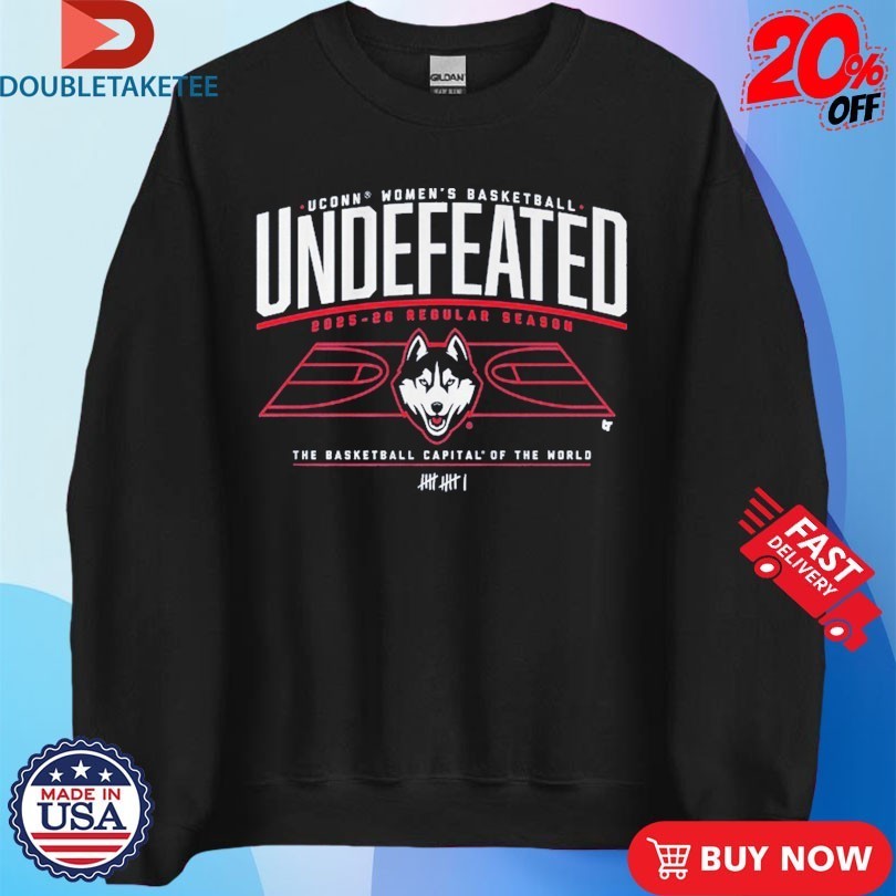 UConn Huskies Women’s Basketball Undefeated 2026 Regular Season The Basketball Capital Of The World Shirts