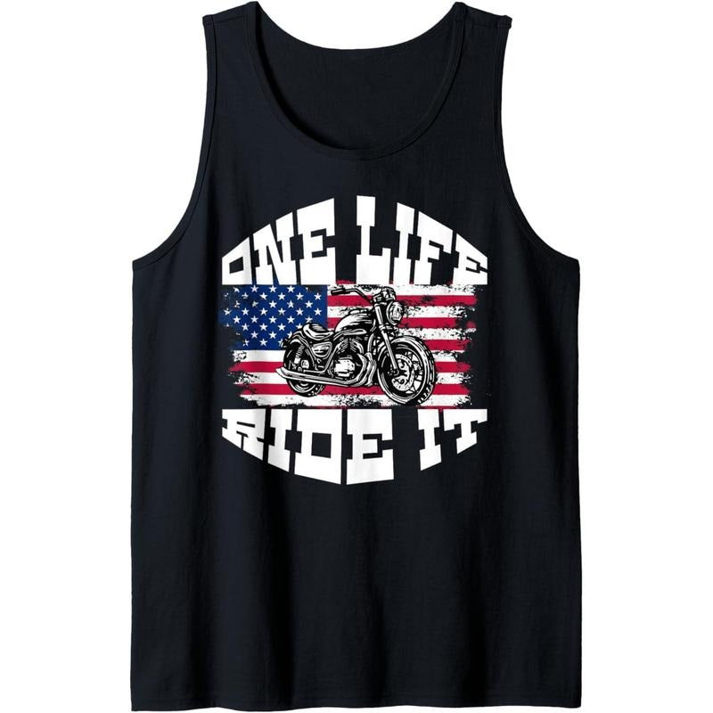 US American Flag Biker Motorcycle T Shirt For Men Women Tank Top made in USA Hoodie, Sweatshirt | UrbanDripWear.com
