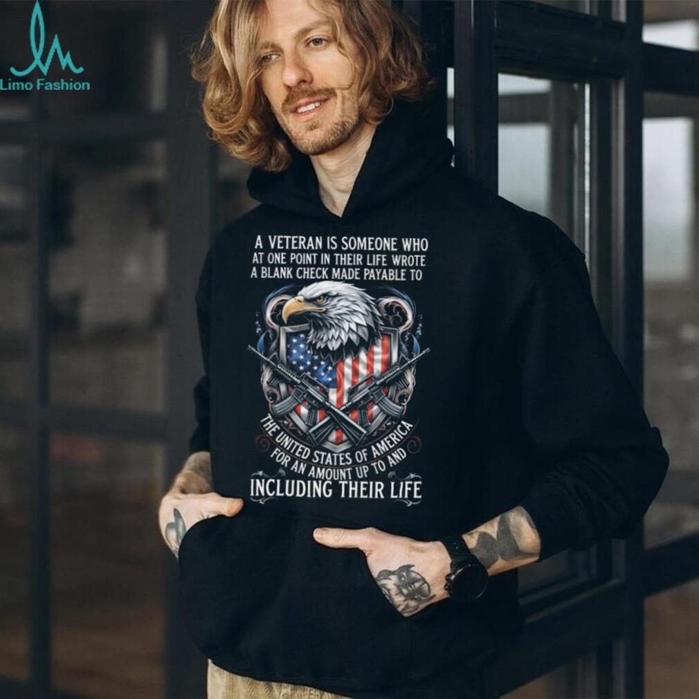 US Veteran Blank Check Life Sacrifice Patriotic Eagle T Shirt