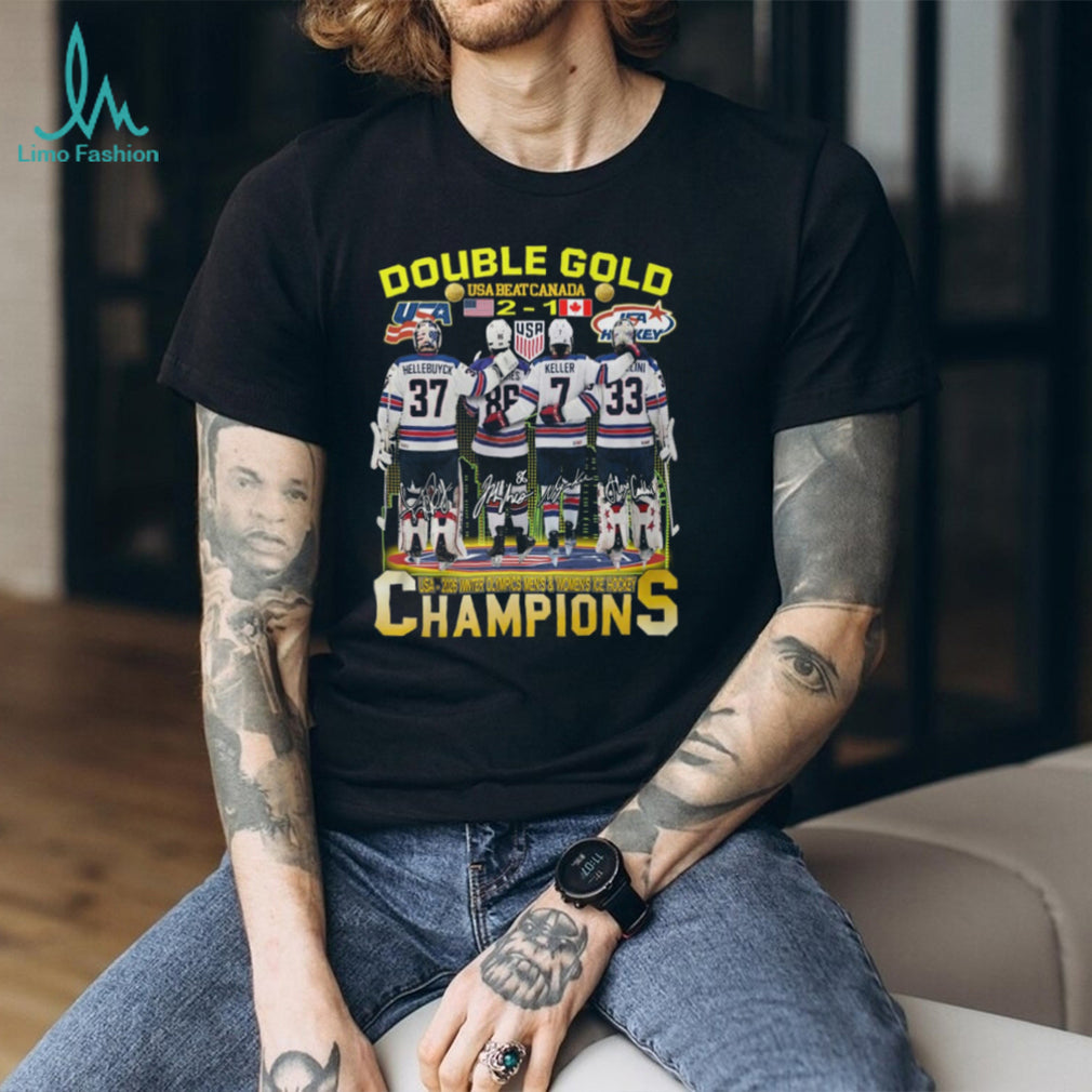 USA Beat Canada Double Gold 2026 Winter Olympics Hockey Champions T Shirt