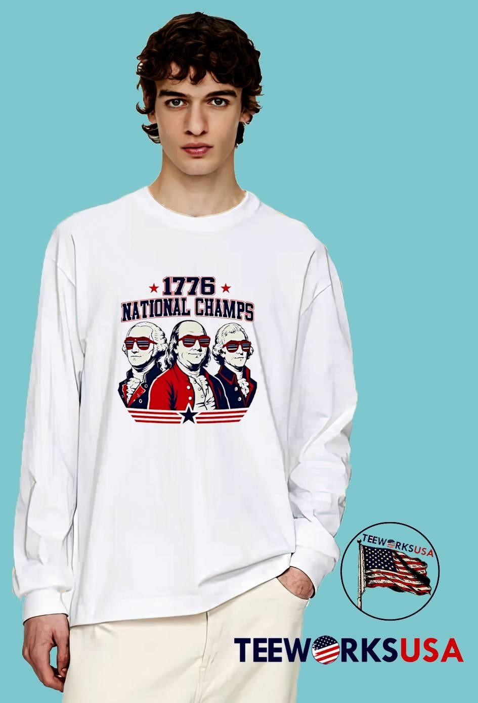 USA Founders Party 1776 National Champs Founding Fathers T-Shirt