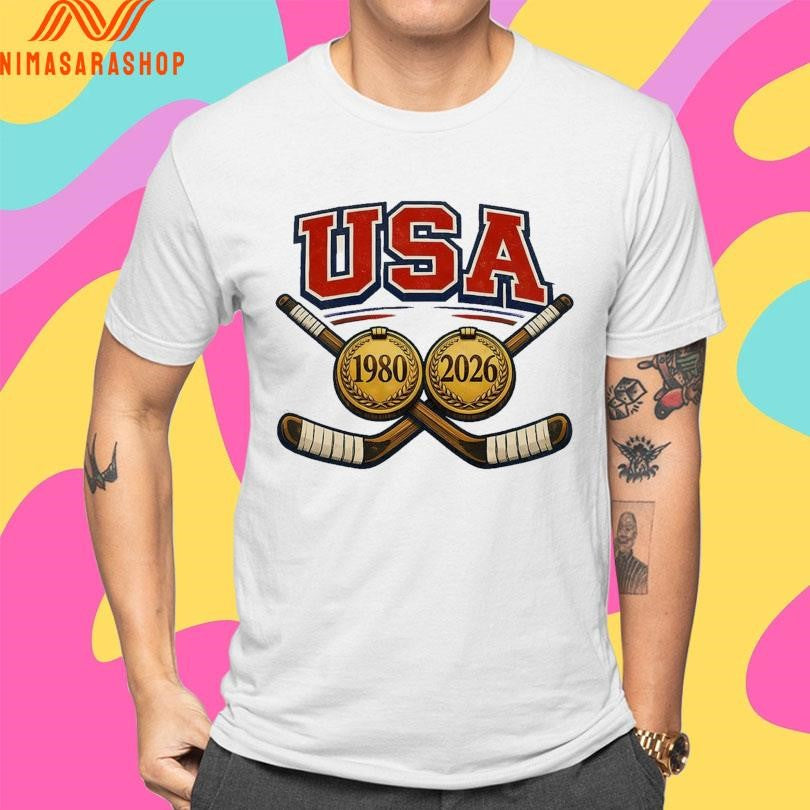 USA Hockey Gold Medal USA Gold 1980 And 2026 Shirts
