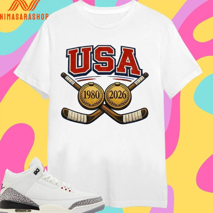 USA Hockey Gold Medal USA Gold 1980 And 2026 Shirts