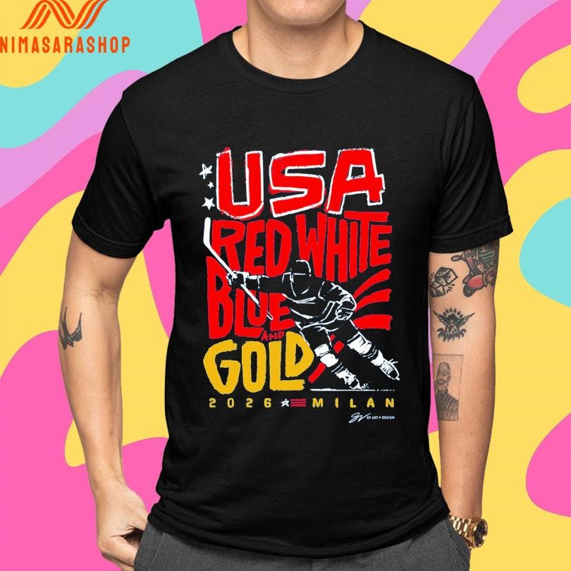 USA Hockey Red, White, Blue And Gold 2026 Milan Shirts