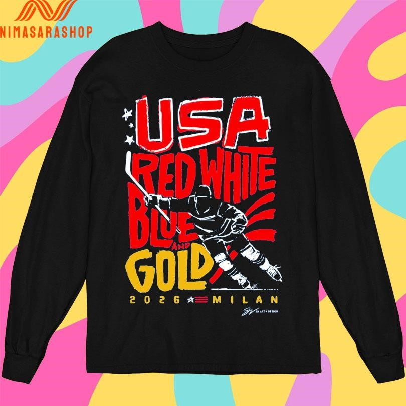 USA Hockey Red, White, Blue And Gold 2026 Milan Shirts