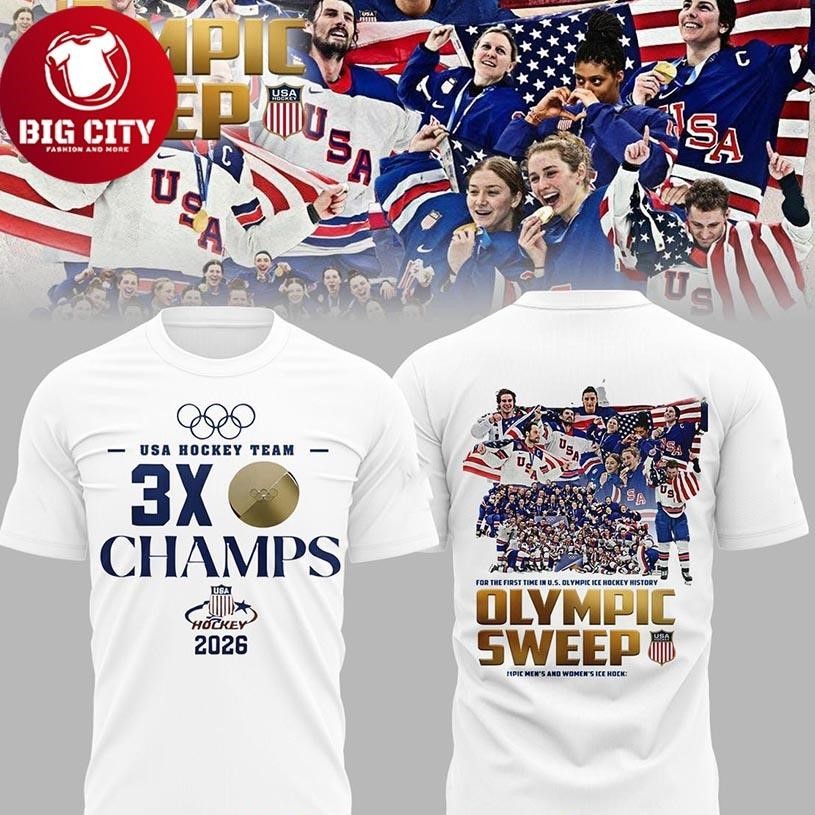USA Olympic Team 2026 Sweep Gold Medals Squad Two Sided Shirt