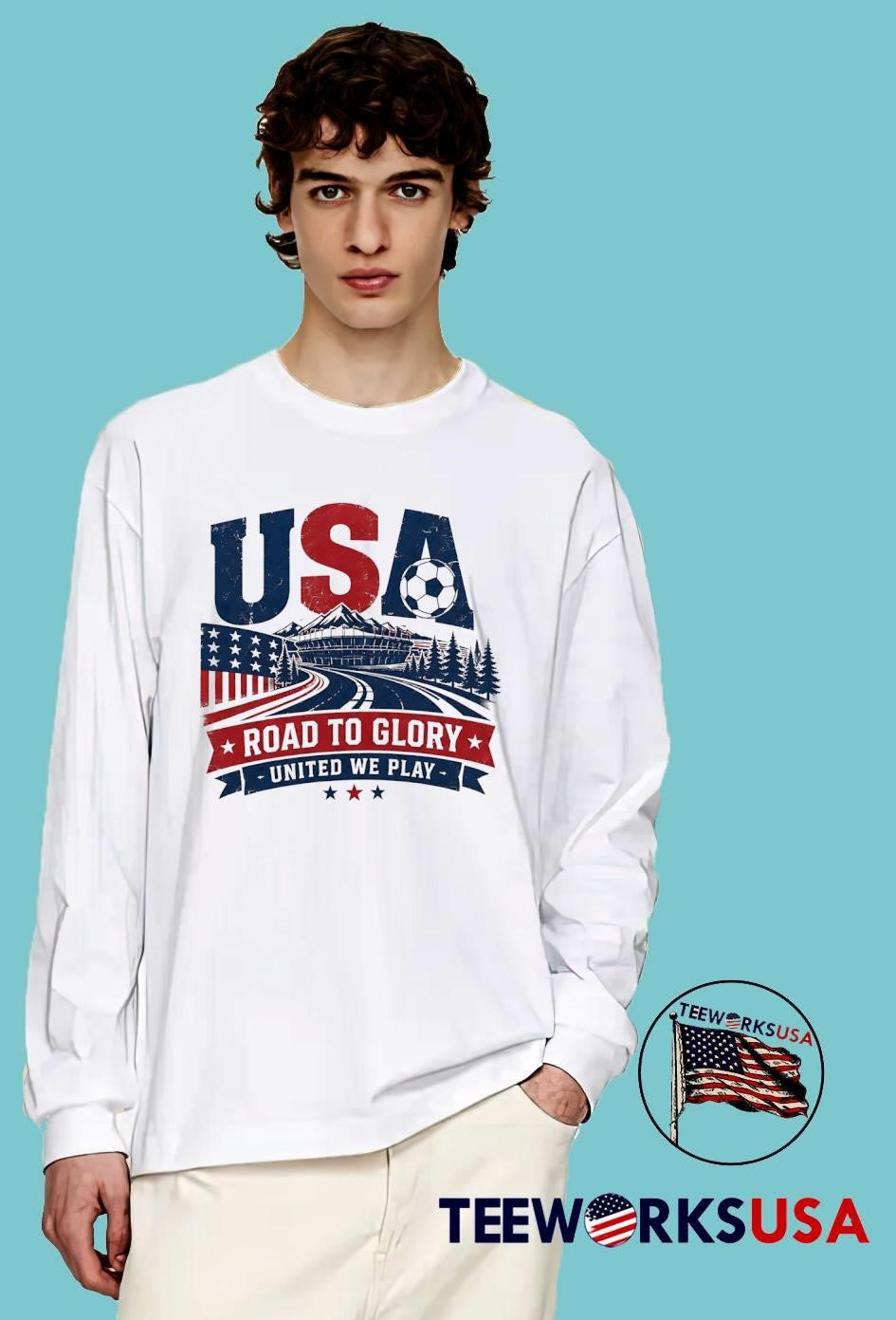 USA Road to Glory United We Play Soccer T-Shirt