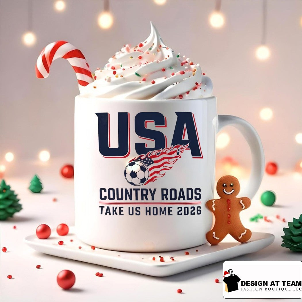 USA Soccer Country Roads Take Us Home 2026 America flag shirt