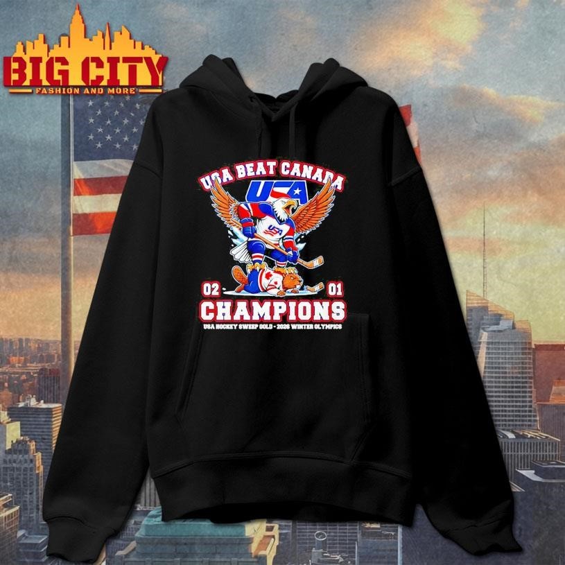 USA beat Canada 2-1 Champions USA Hockey Sweep Gold 2026 Winter Olympics Shirt