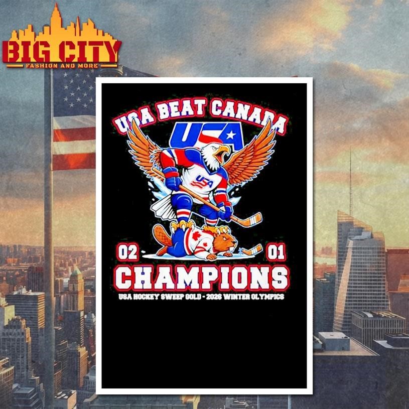 USA beat Canada 2-1 Champions USA Hockey Sweep Gold 2026 Winter Olympics Shirt